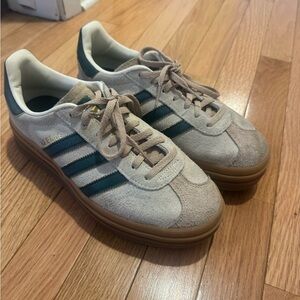 Adidas Gazelle Beige and Green Sneakers